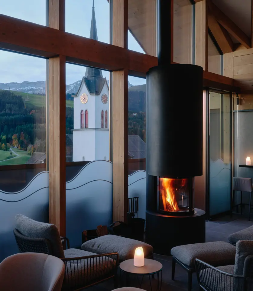 Lounge at Alpstein Clinic in Gais